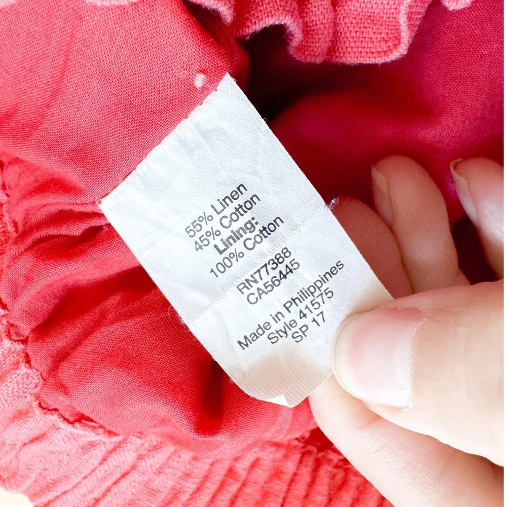 J.Crew Coral Pink Linen Cotton Paperbag Waist Mini Skirt 41575 Womens‎ 2